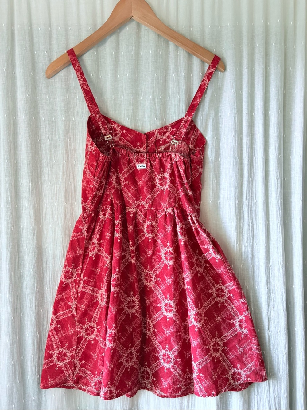 RVCA Red Patterned Button-Front Mini Sundress - Picture 3 of 7